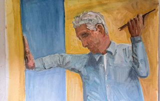 large selfie hands painting