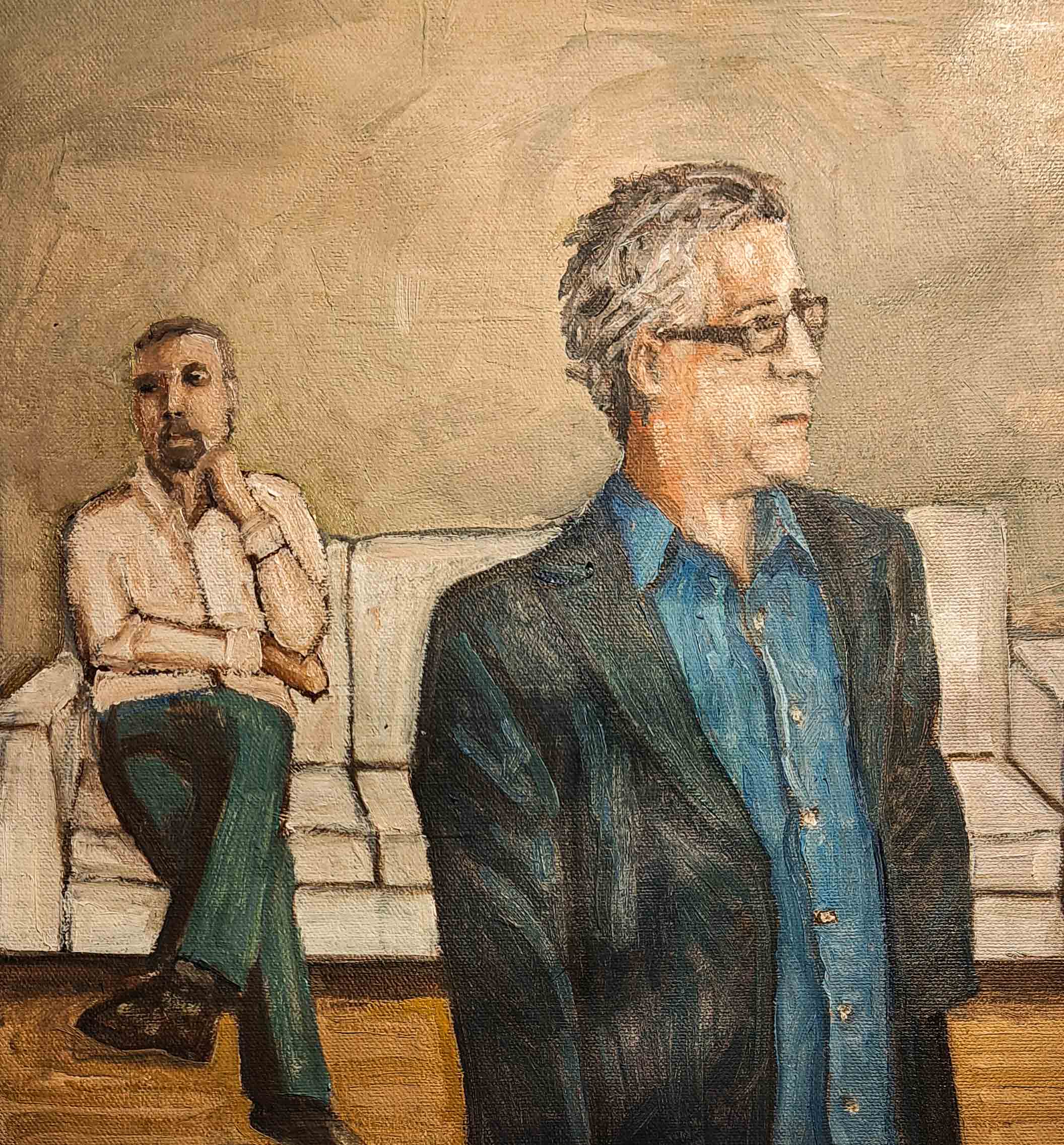 person on sofa