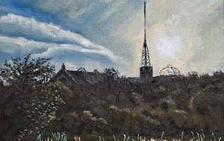 oil painting of Alexander Palace late afternoon