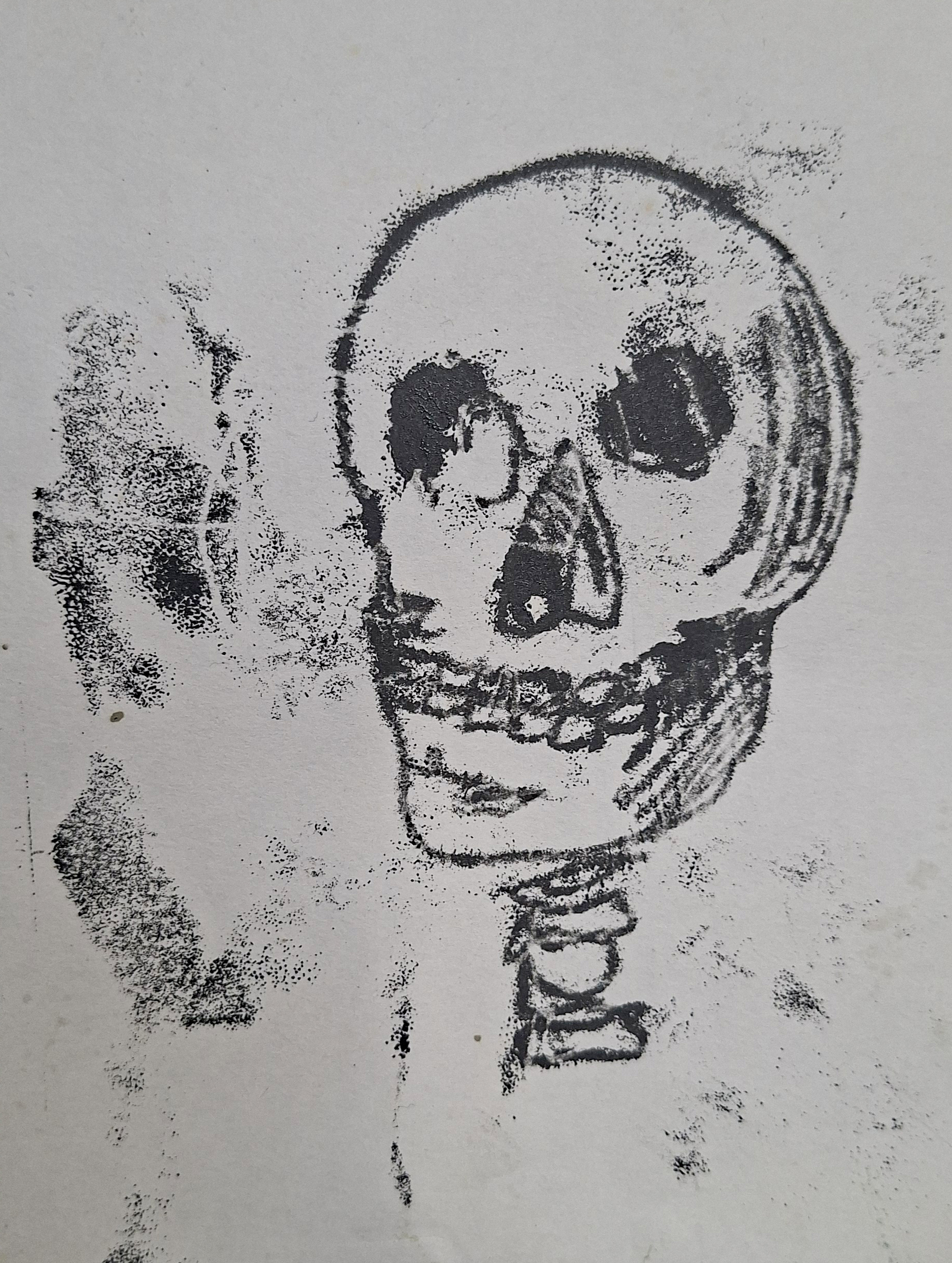 monoprint skull