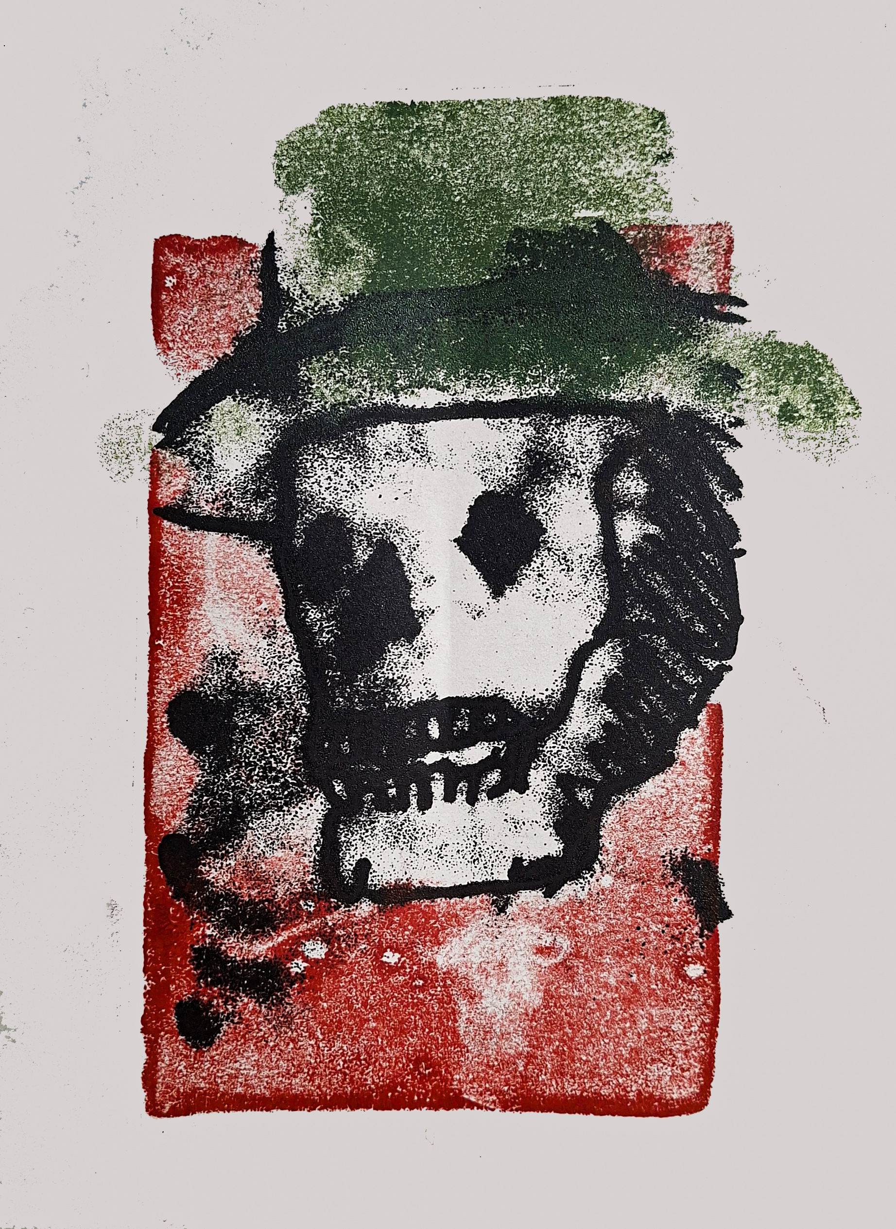 skull monoprint