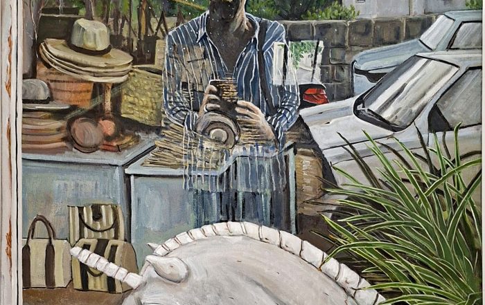 Reflection and unicorn oil painting