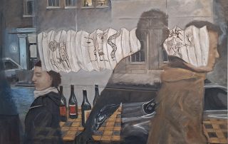 oil painting reflected image