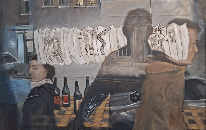 oil painting reflected image