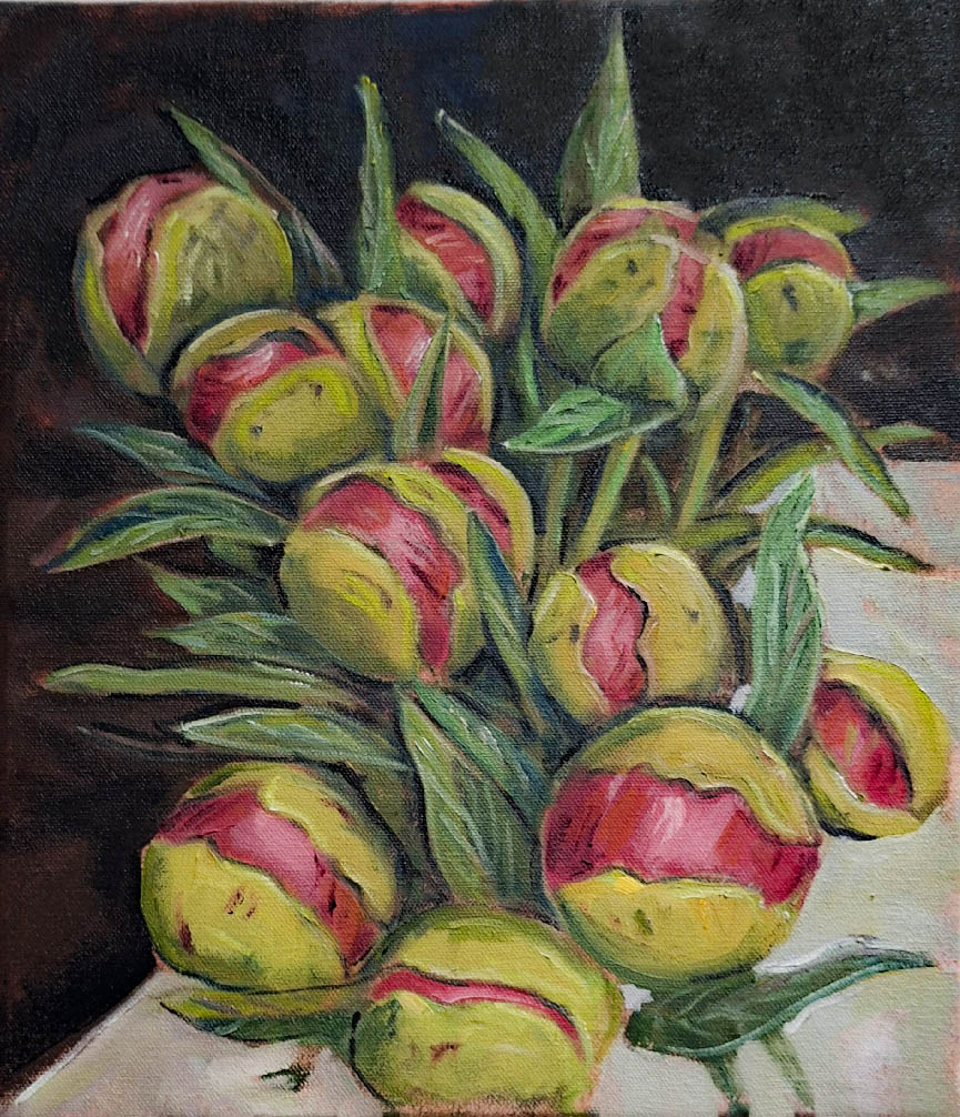 oil painting of flowers