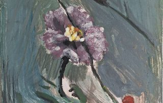 mauve poppy monoprint