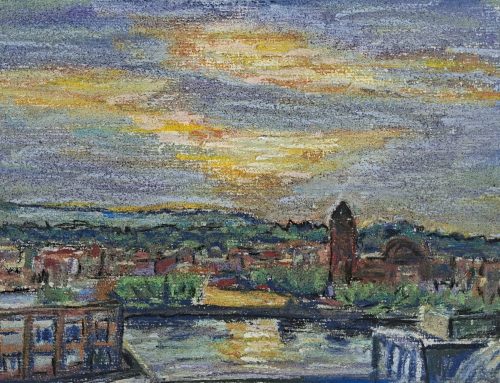Pastel Travel Sketch Bilbao Spain